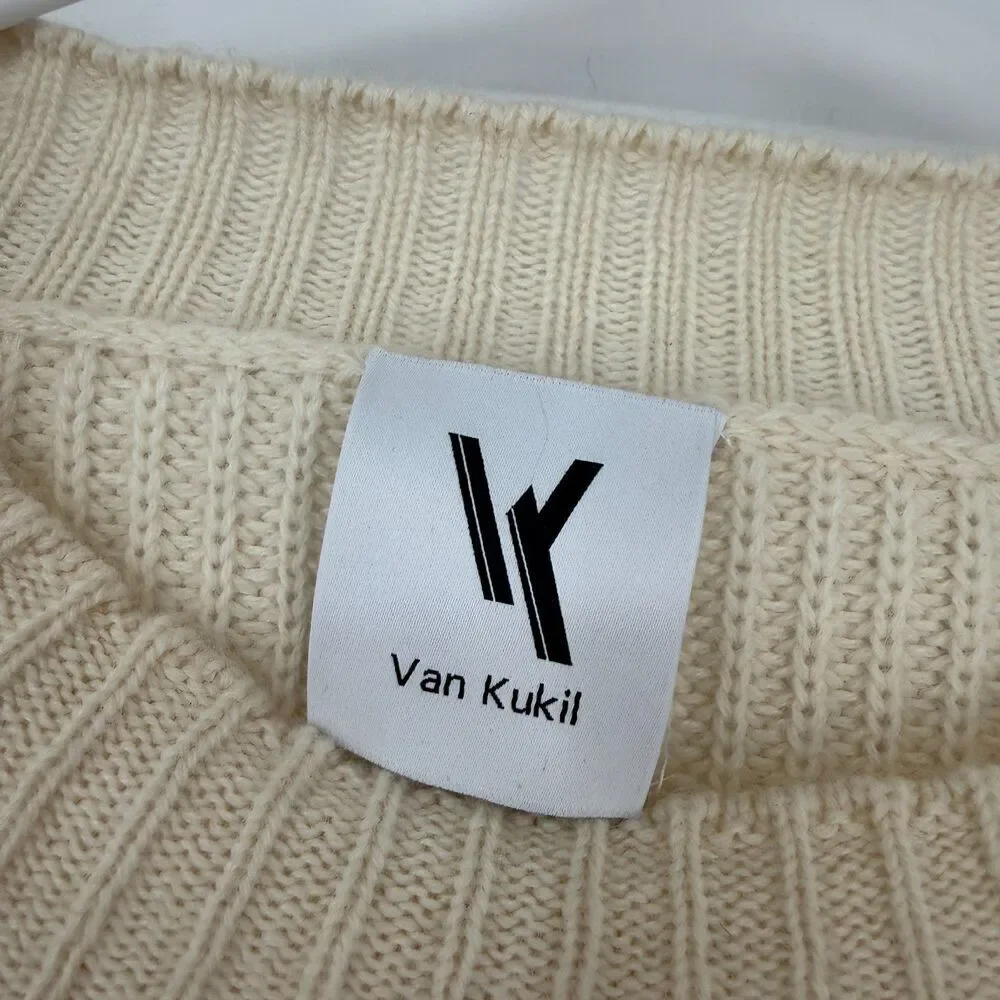 Van Kukil Pure Cashmere Sweater Knit Kashmir Chunky Capsule Quiet Luxury Size XS - Picture 6 of 11